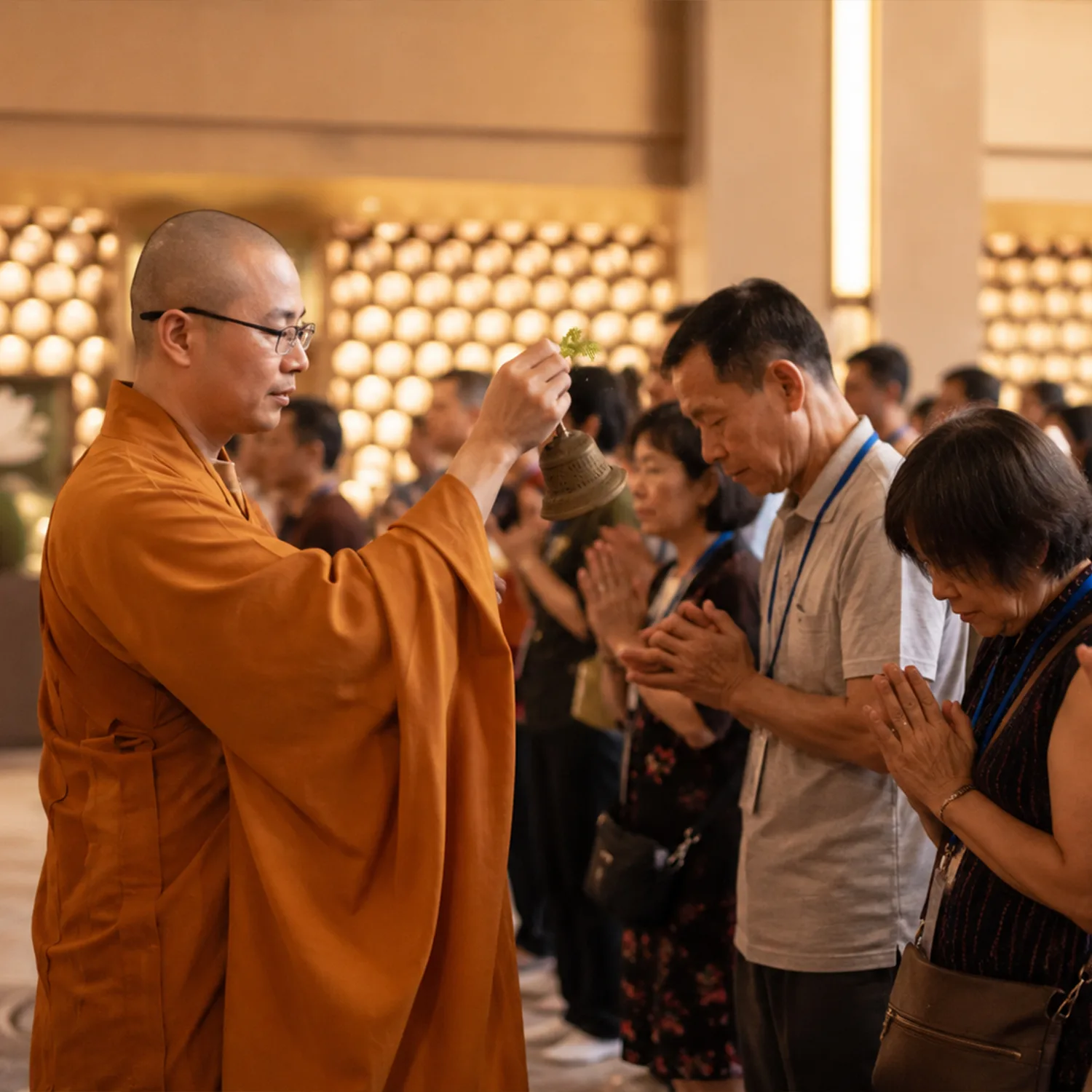 Incense and offerings prepared for prayer at Nirvana Memorial Garden Singapore